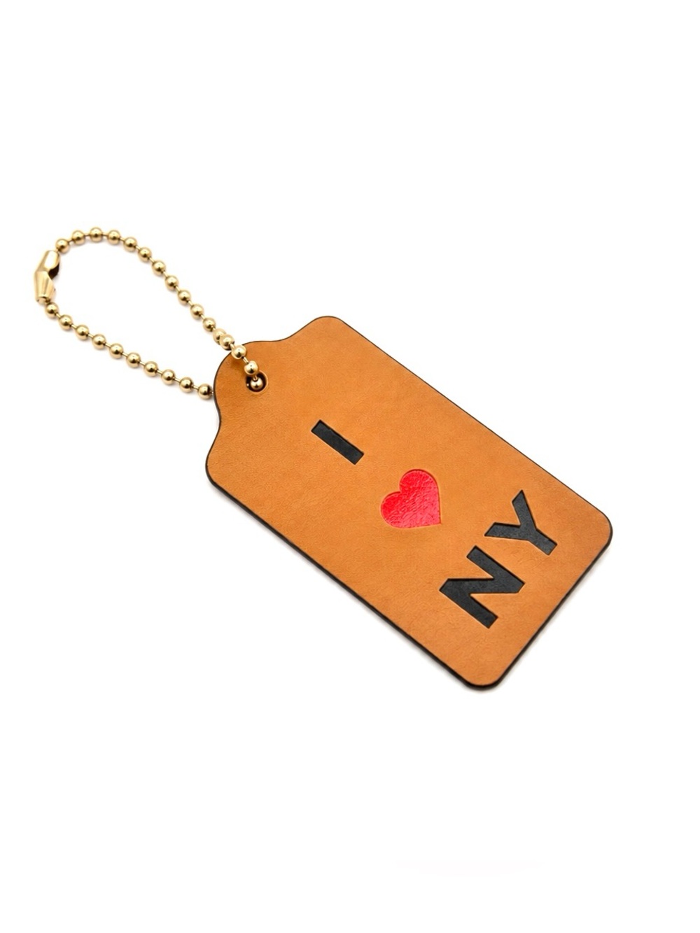 COACH Tan Leather "I ♥ NY" Hangtag
